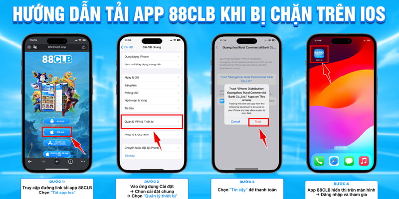 Tải App 88CLB Về Thiết Bị Android Và iOS Cược Thả Ga 3 Cài đặt ứng dụng cho iOS